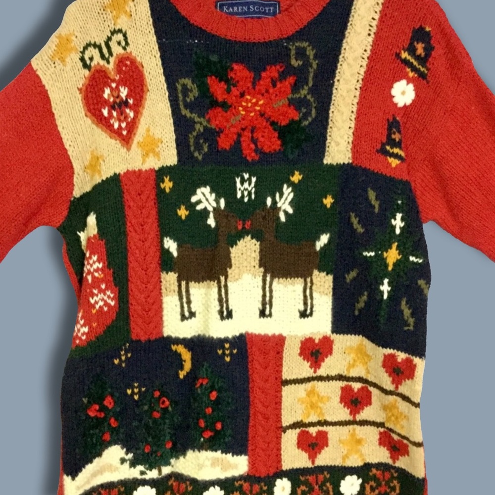 Karen Scott Patchwork Winter Sweater